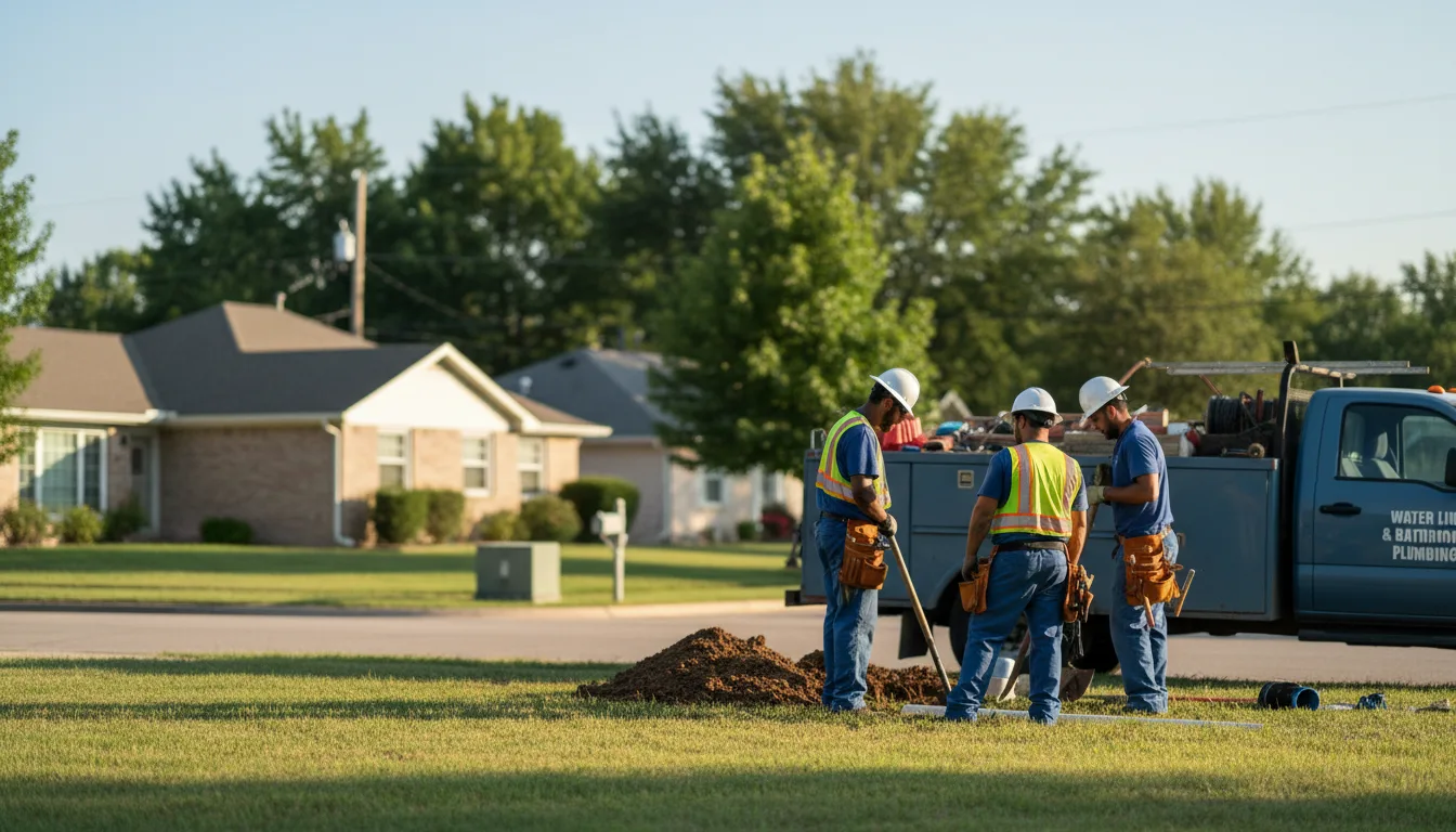 Residential water line and bathroom plumbing service in Martha, KY